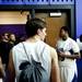 The Pioneer High School varsity team prepares to take the court as the junior varsity team is disappointed by a loss on Friday, Jan. 18. Daniel Brenner I AnnArbor.com